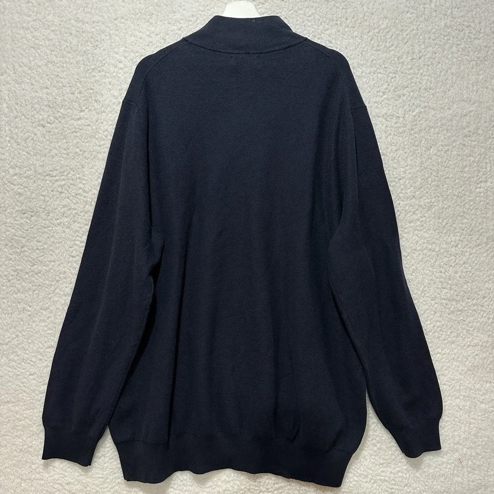 Polo Ralph Lauren Mock Neck Sweater 1/4 ZIP 100%‎ Cotton Navy Size 3LT